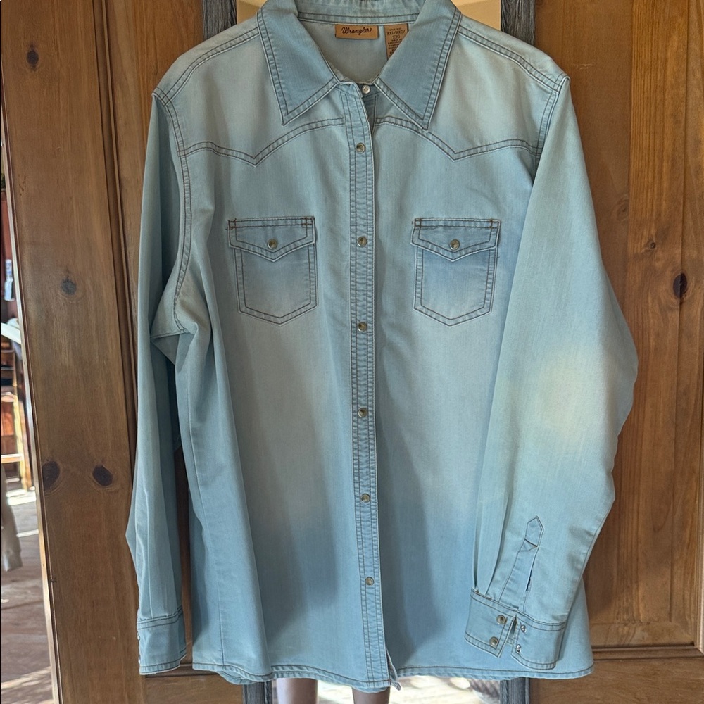 Wrangler Sky Blue Western Shirt